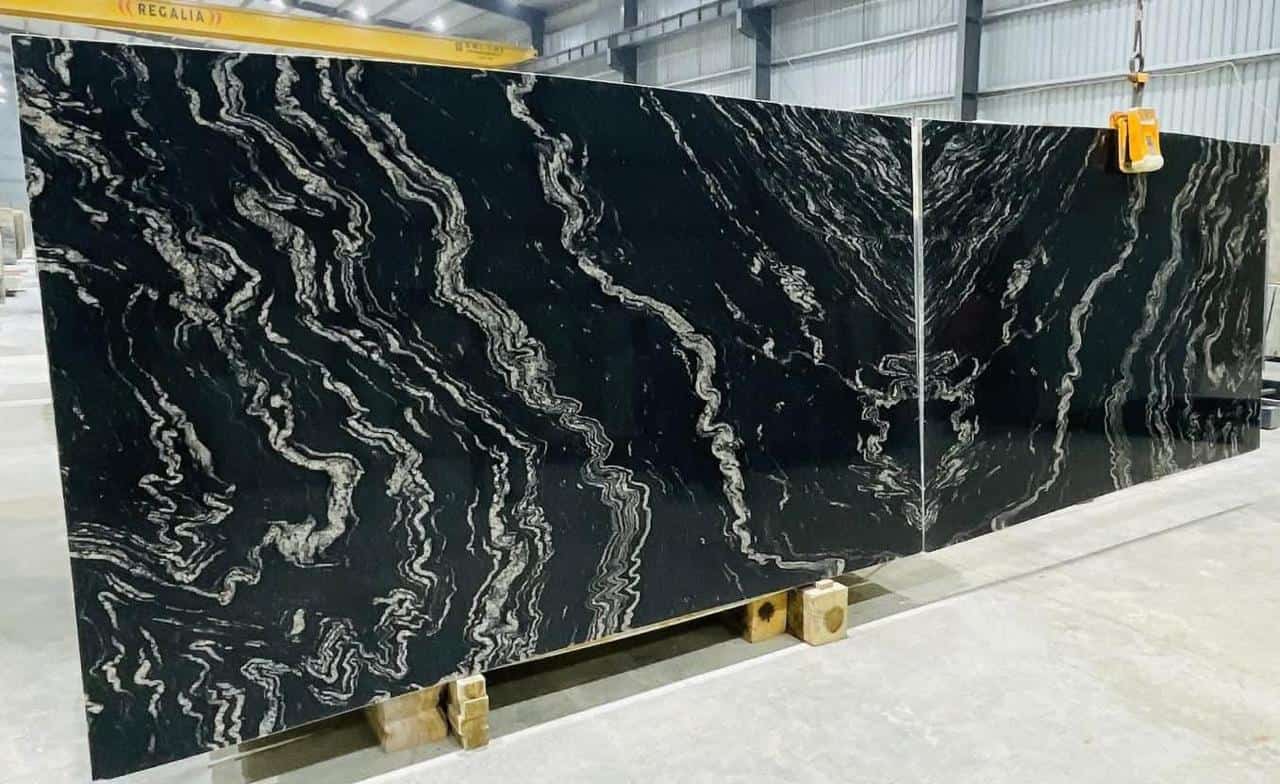 Exotic Bookmatched Black Quartzite Slabs